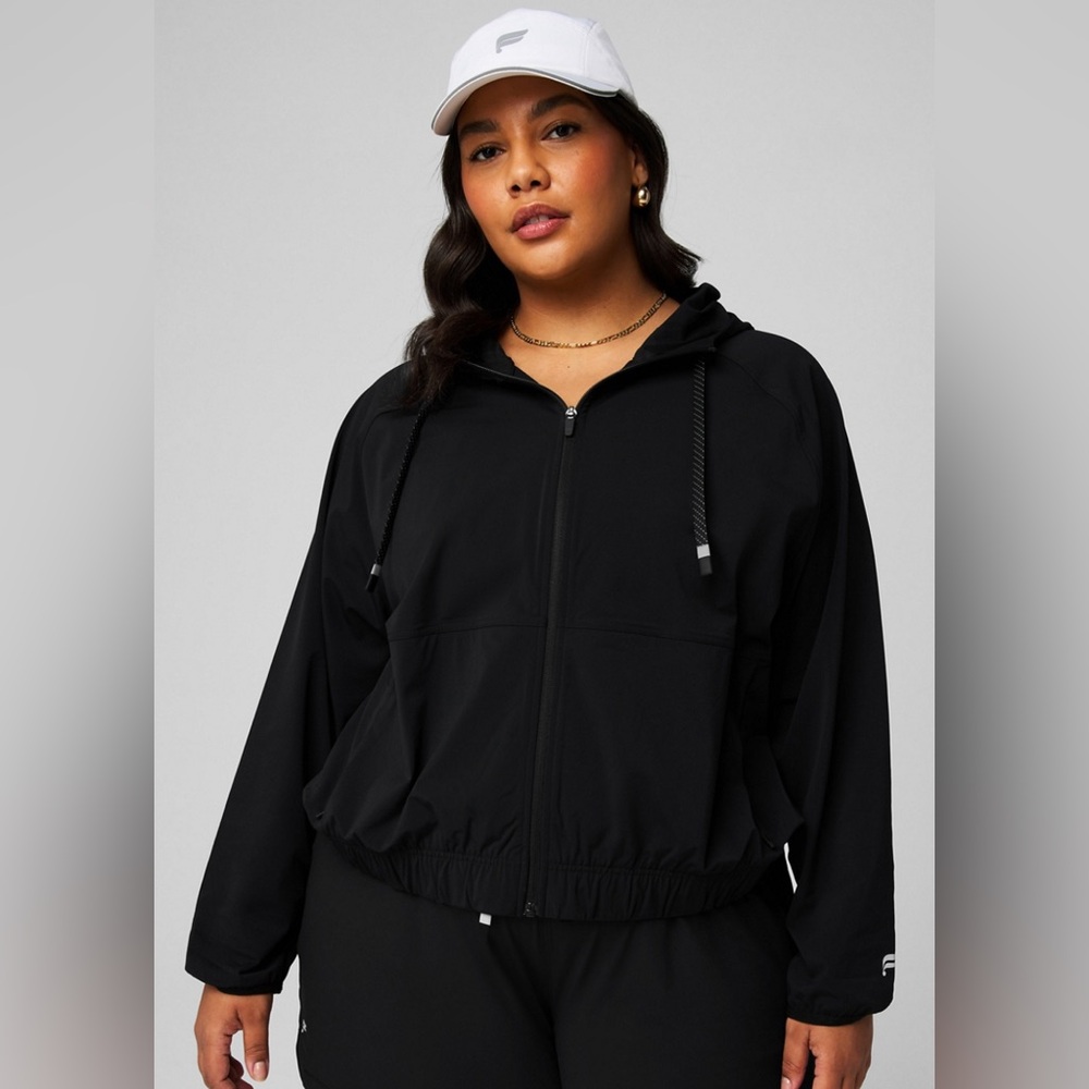 Fabletics Black Hooded Jacket XXL